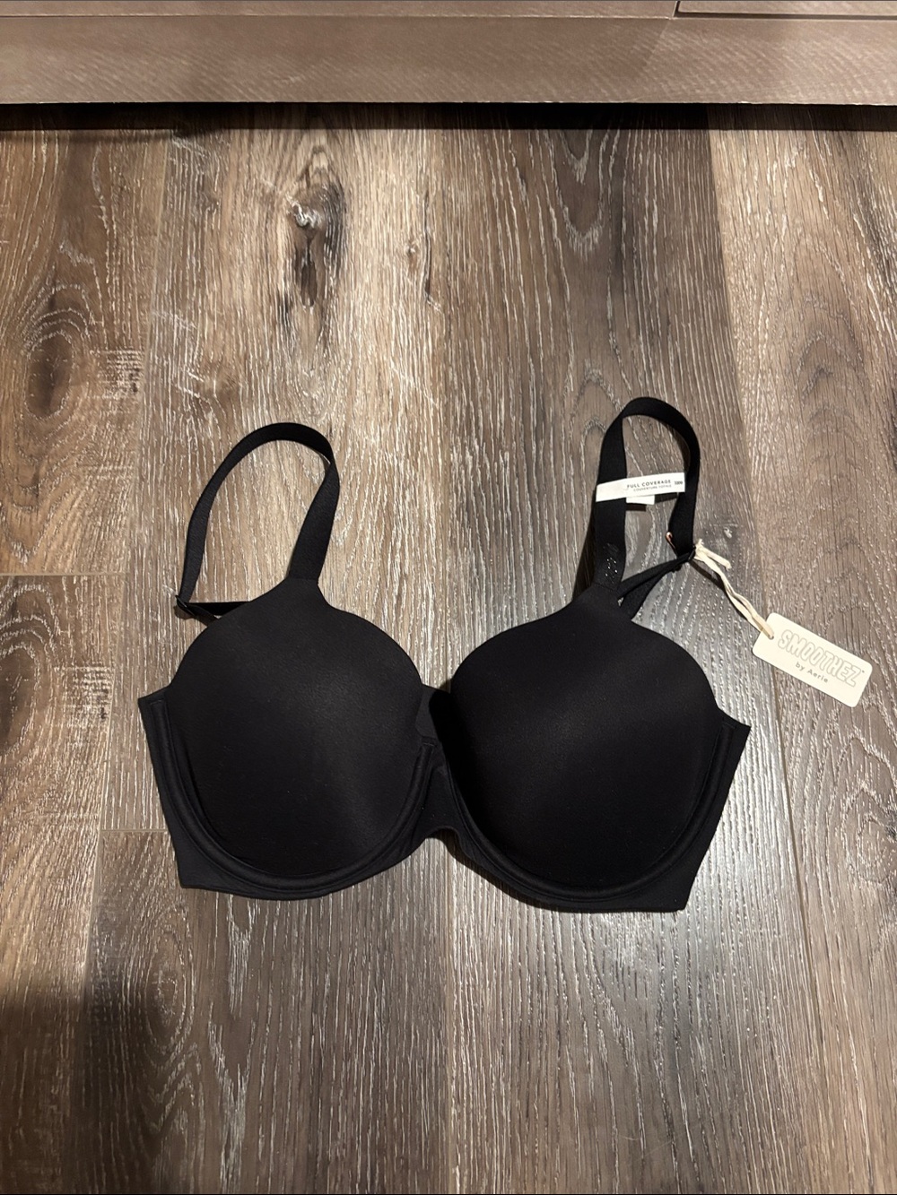 aerie Smoothez Full Coverage Lightly Lined Bra 32dd Black